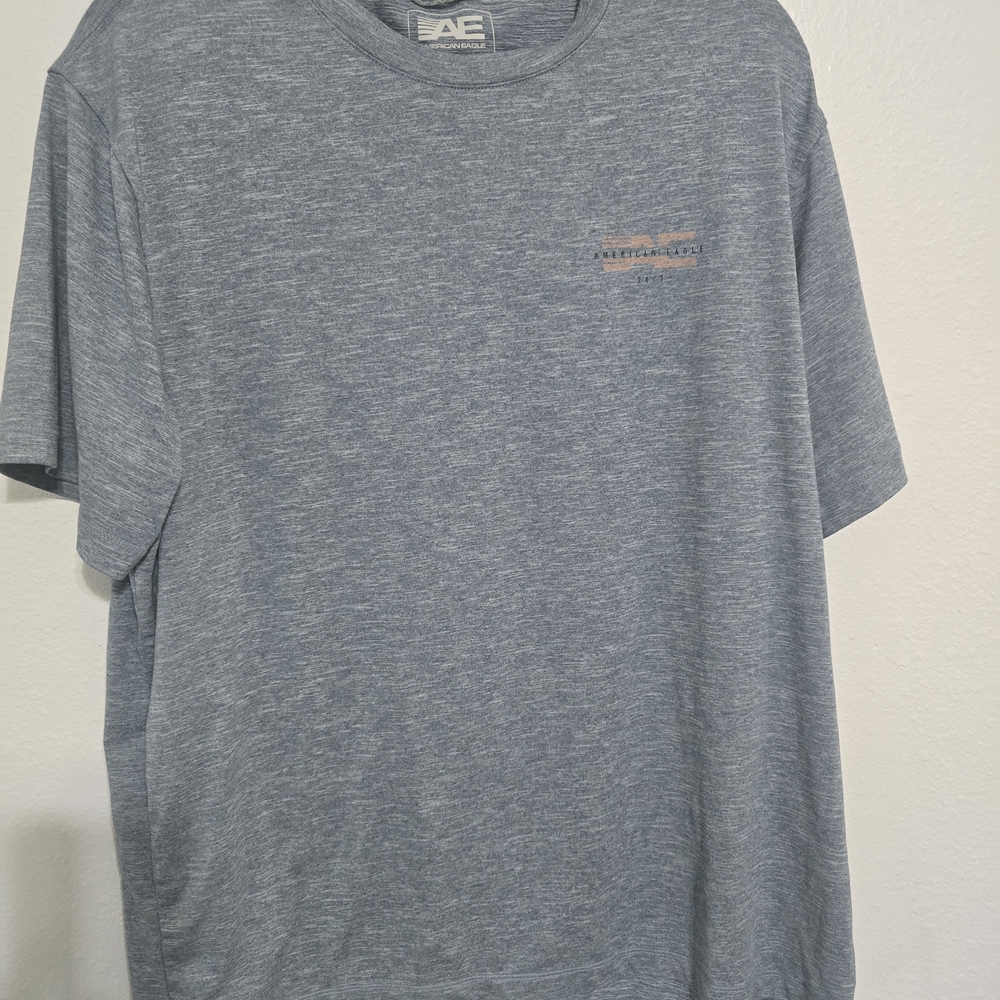 American Eagle Outfitters Men's Heather Blue Casual Shirt